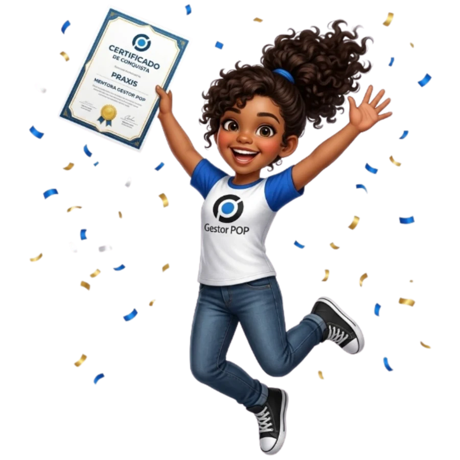 Praxis celebrating a completion certificate